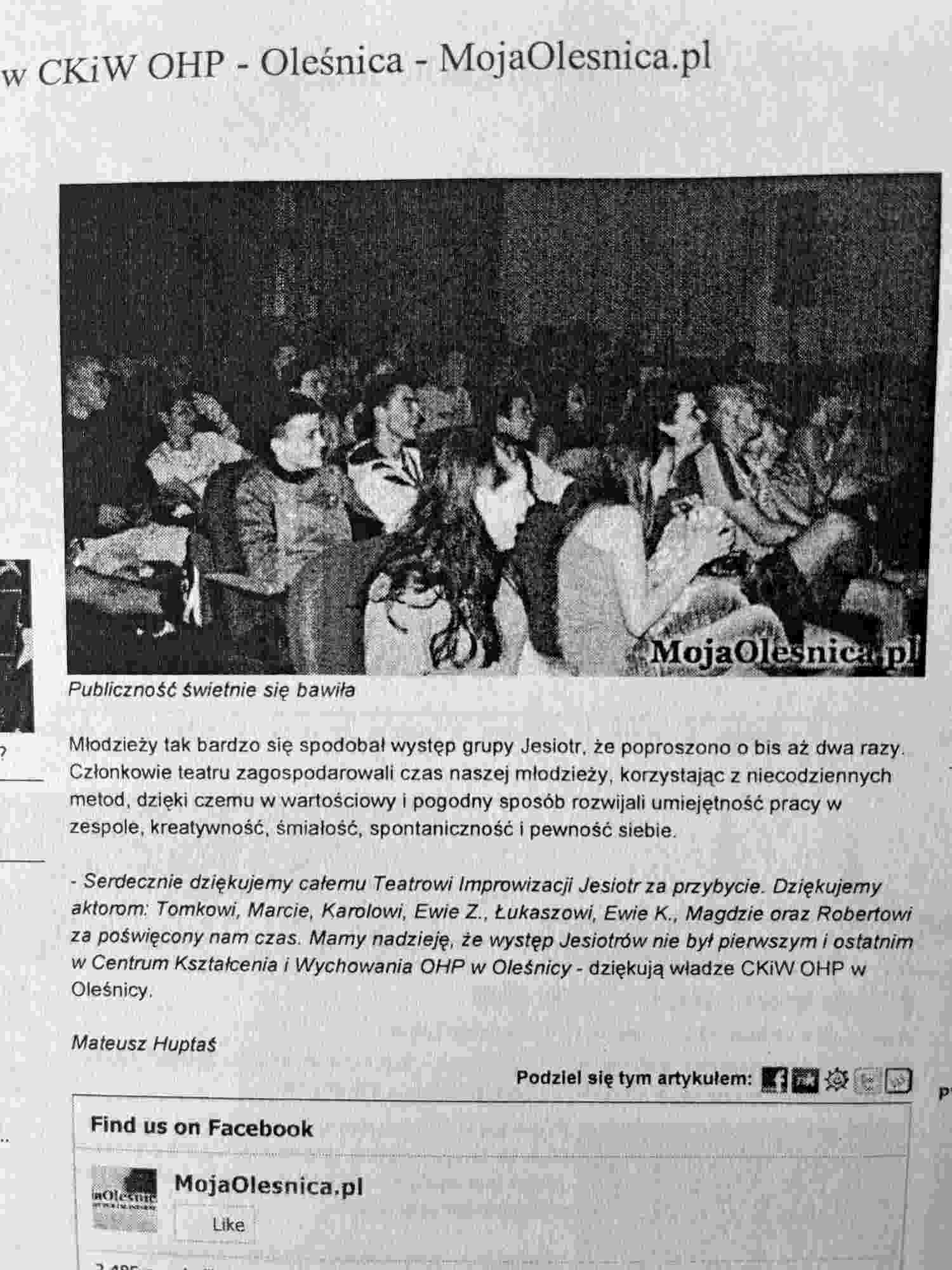 warsztaty improwizacji dla młodzieży