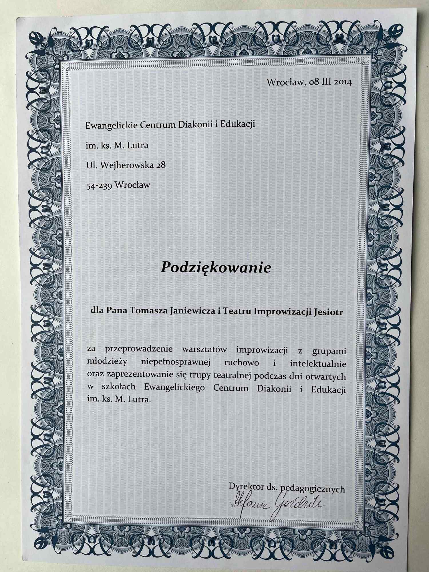 podziękowania