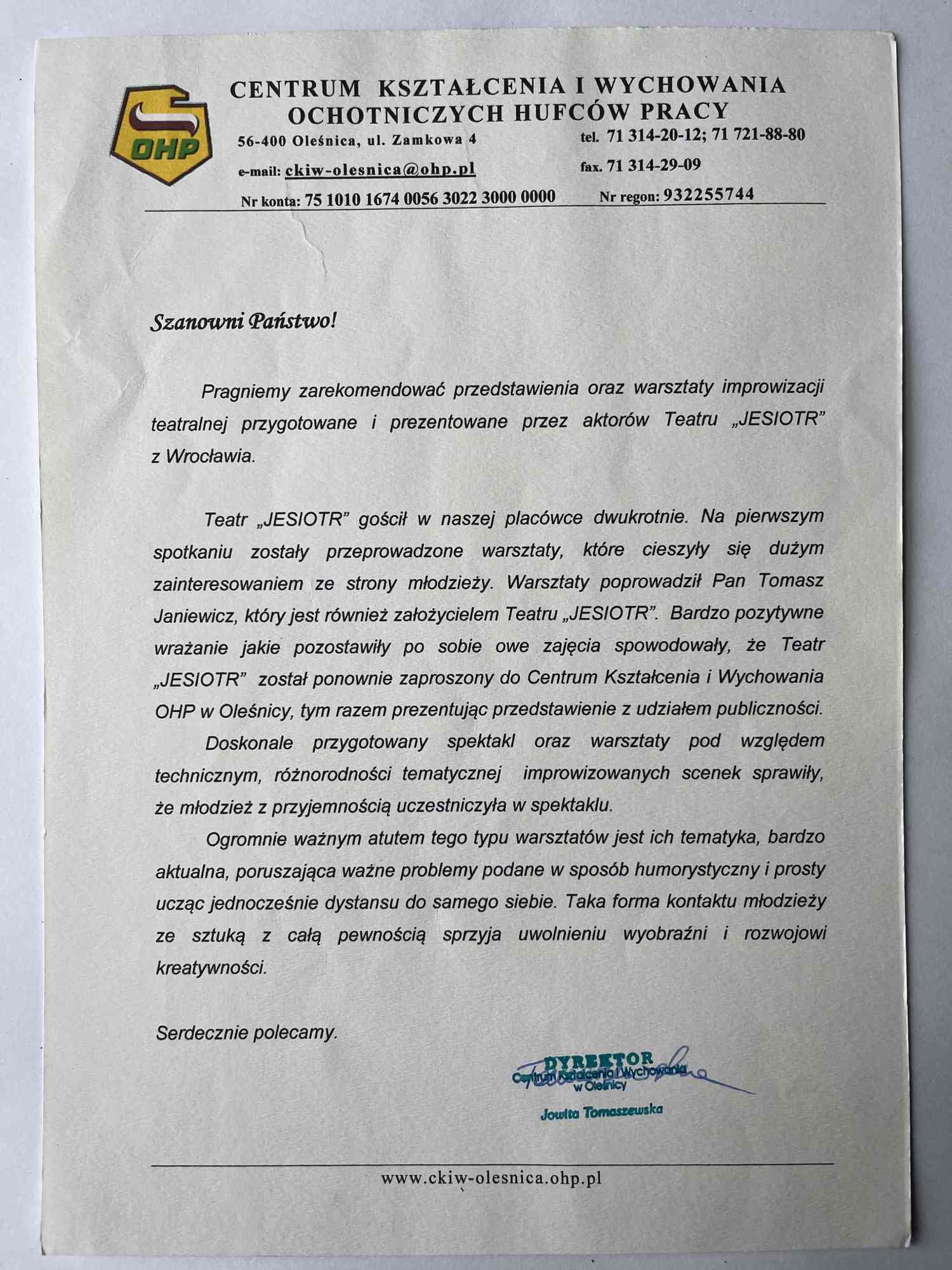 Warsztaty oraz przedstawienie